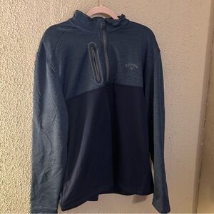 Callaway Mens 1/4 Zip Thermal Performance Pullover Peacoat Heather Size Xl